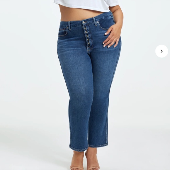 GOOD AMERICAN GOOD CURVE STRAIGHT CASHMERE JEANS | INDIGO329 | SIZE 4/27 - Picture 4 of 8